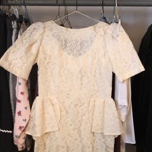 Vintage Ivory Lace 1980’s Party Dress
